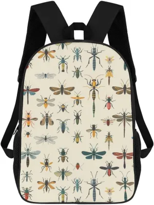 Insect 17 Inch Backpack Print Laptop Backpack Shoulder Bag Casual Daypack for Men Women