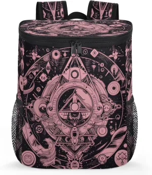 Insulated Cooler Backpack Magic Circle Leakproof Lightweight Ice Coolers Backpack Sacred Geometry Waterproof Cooler Bag Lunch Backpack for Camping Hiking Picnic for Men Women