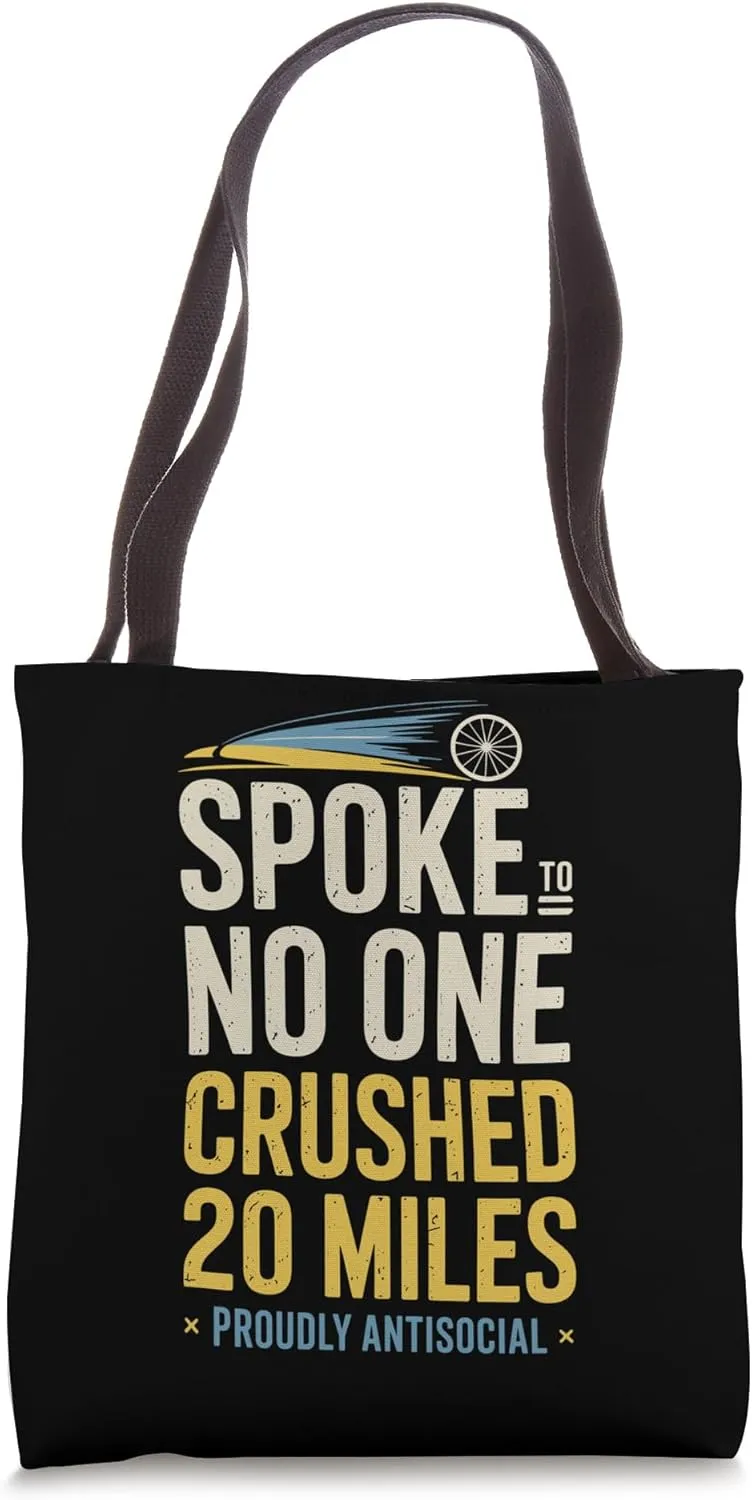 Introvert Cyclist Humor Solo Ride Mental Health Biker Life Tote Bag