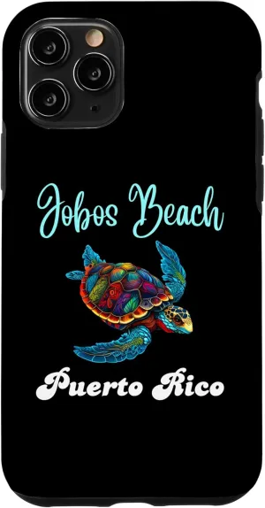 iPhone 11 Pro Jobos Beach Puerto Rico Floral Turtle Vacation Family Match Case