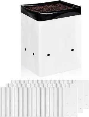iPower 150-Pack 1 Gallon Grow Bags Black and White Panda Film Containers for Plants, Seedling and Rooting, Square Shape