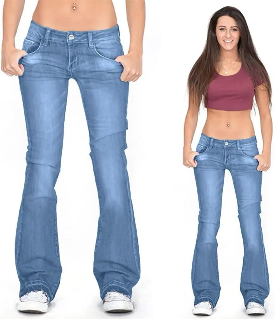 Jeans Up Trousers Women’s Jeans Poket Pants Mid Casual Denim Lace Women's Jeans Jeans Womens Jeans Jeans