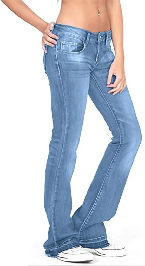 Jeans Up Trousers Women’s Jeans Poket Pants Mid Casual Denim Lace Women's Jeans Jeans Womens Jeans Jeans
