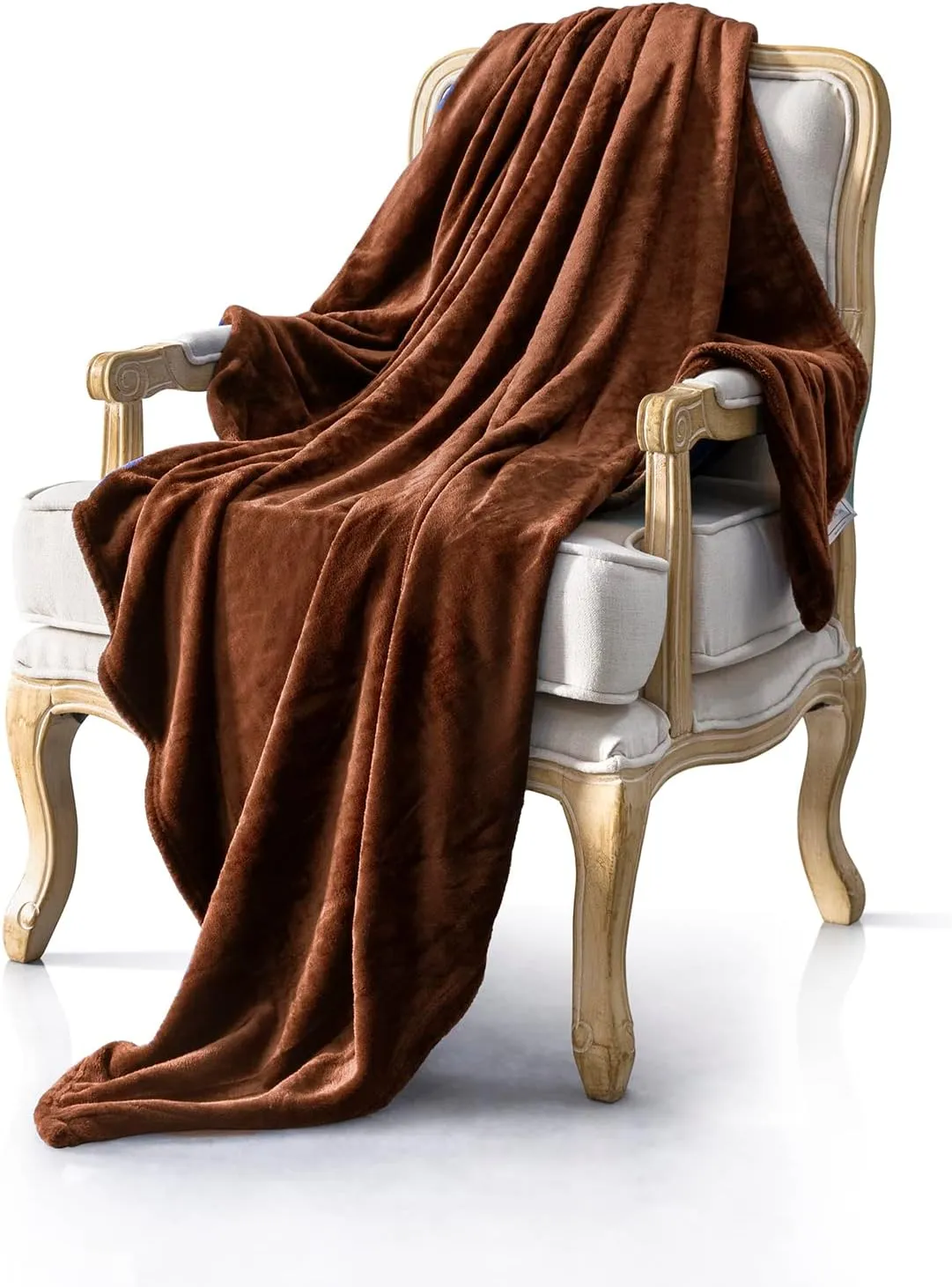 JIAHANNHA Flannel Fleece Blanket Throw Size(50 by 60 Inches),Brown Throw Blanket for Couch Sofa Bed 280GSM,Super Soft Plush Cozy and Lightweight Warm Bed Blanket for All Season