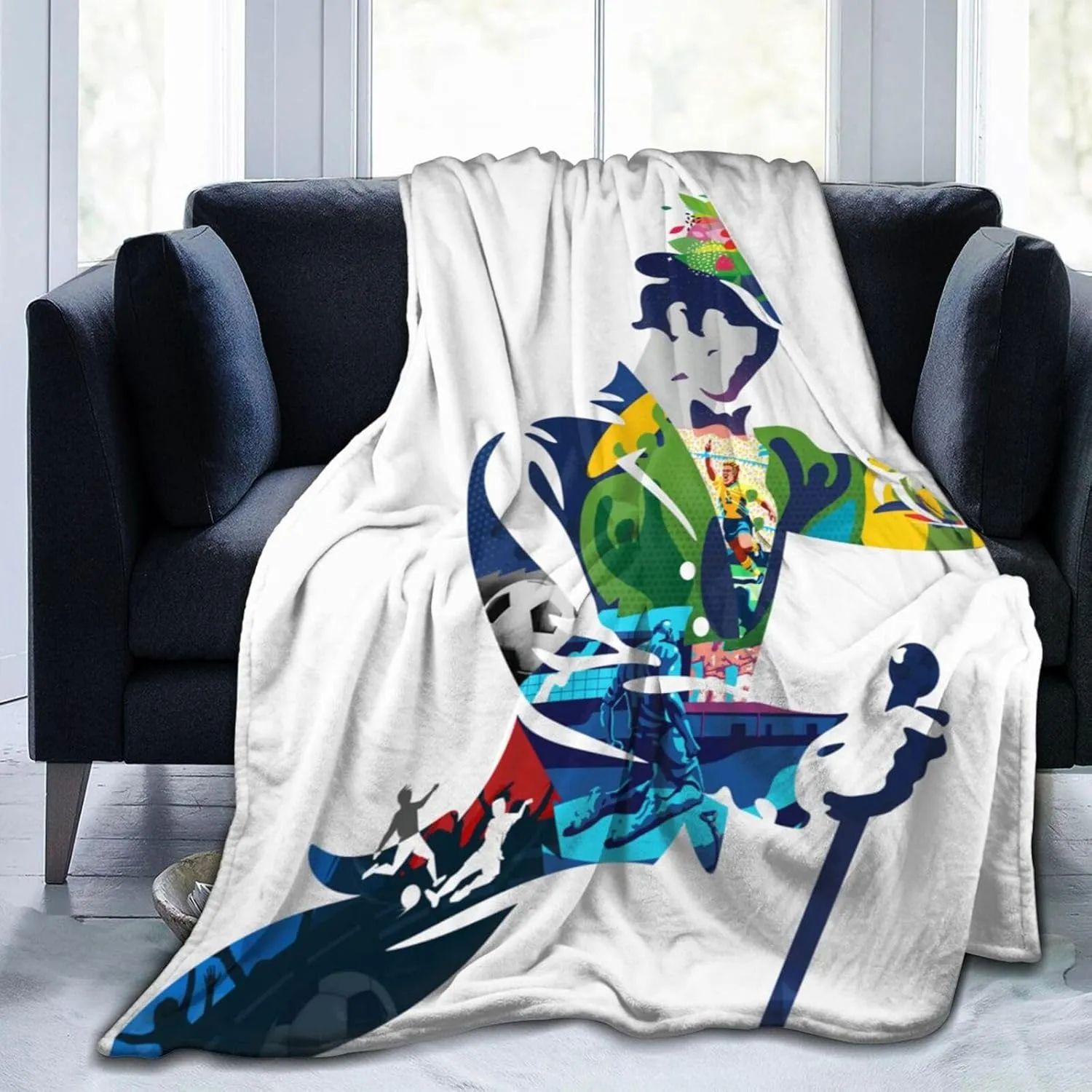 Johnnie Come and Walker Throw Blanket Lightweight Cozy Warm Breathable Flannel Blankets for Home Outdoor Decorative Comfy Sofa All Season 80"x60"
