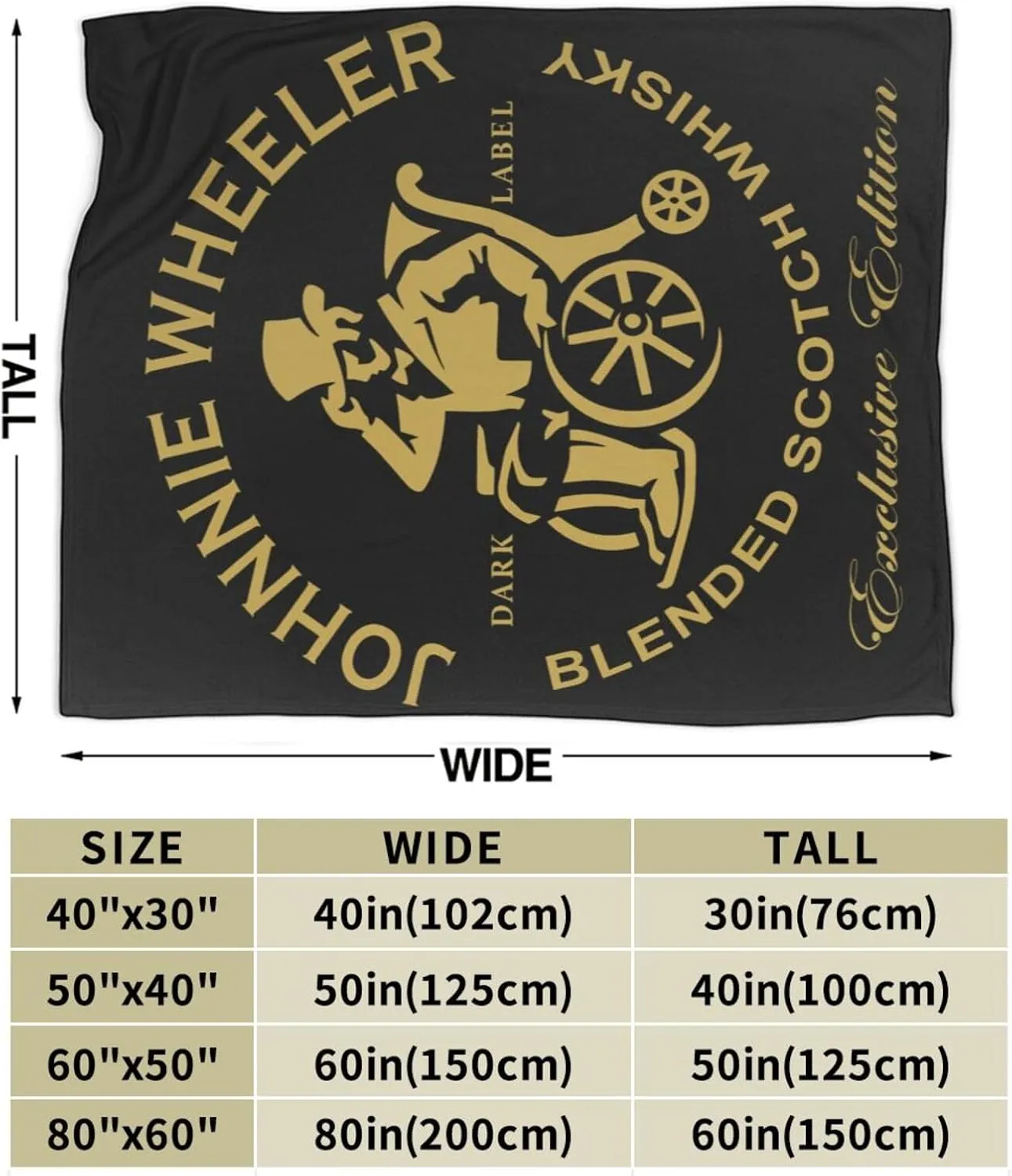 Johnnie Come and Walker Throw Blanket Plush Cozy Warm Breathable Flannel Blankets for Home Outdoor Decorative Comfy Sofa All Season 60"x50"
