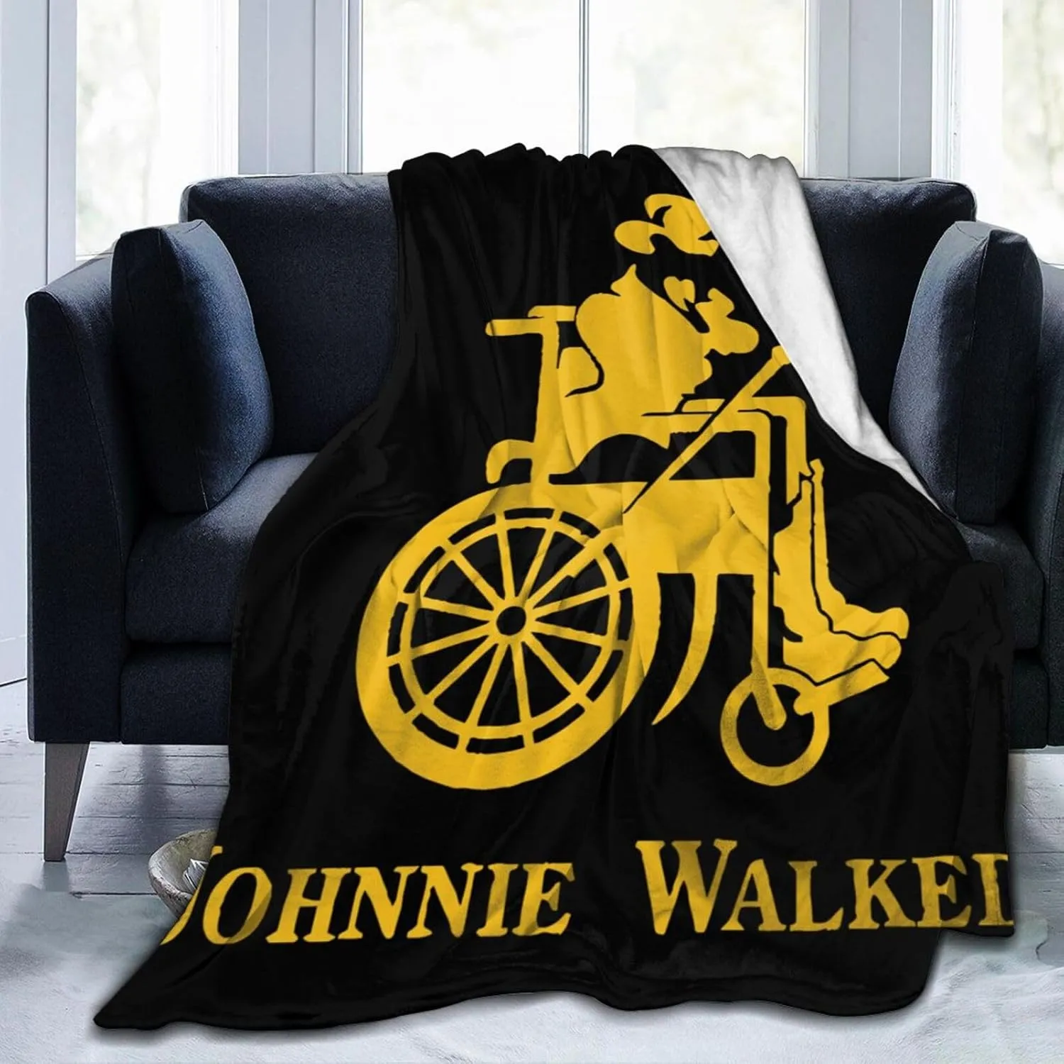 Johnnie Come and Walker Throw Blanket Plush Cozy Warm Breathable Flannel Blankets for Sofa Bedding Living Room Dormitory Camping All Season 80"x60"