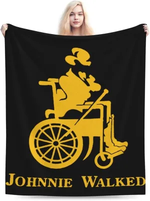 Johnnie Come and Walker Throw Blanket Plush Cozy Warm Breathable Flannel Blankets for Sofa Bedding Living Room Dormitory Camping All Season 80"x60"