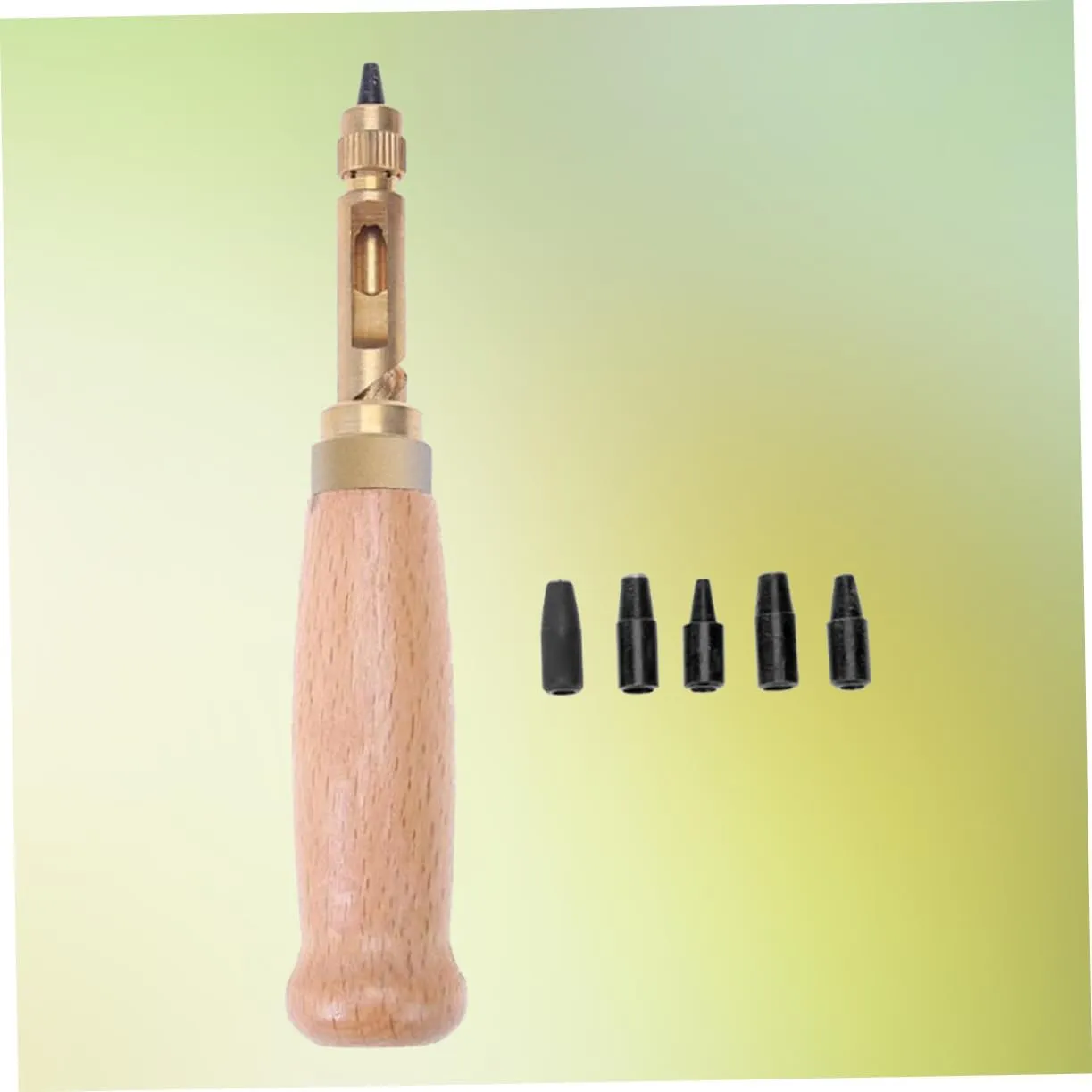 jojofuny DIY Automatic Belt Punching Silent Puncher Multi-Function Leather Carving Round Shape Puncher Alloy Steel Construction Changeable Punch Head 1.5-4mm Sizes