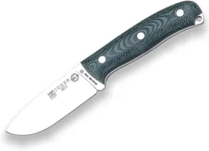 Joker Ursus CV116 Sports Survival Knife, Canvas Micarta Handle and 3.94 inches Blade of Böhler N695, with Leather Sheath, Tool for Fishing, Hunting, Camping and Hiking (Green Micarta Canvas, Leather Sheath)