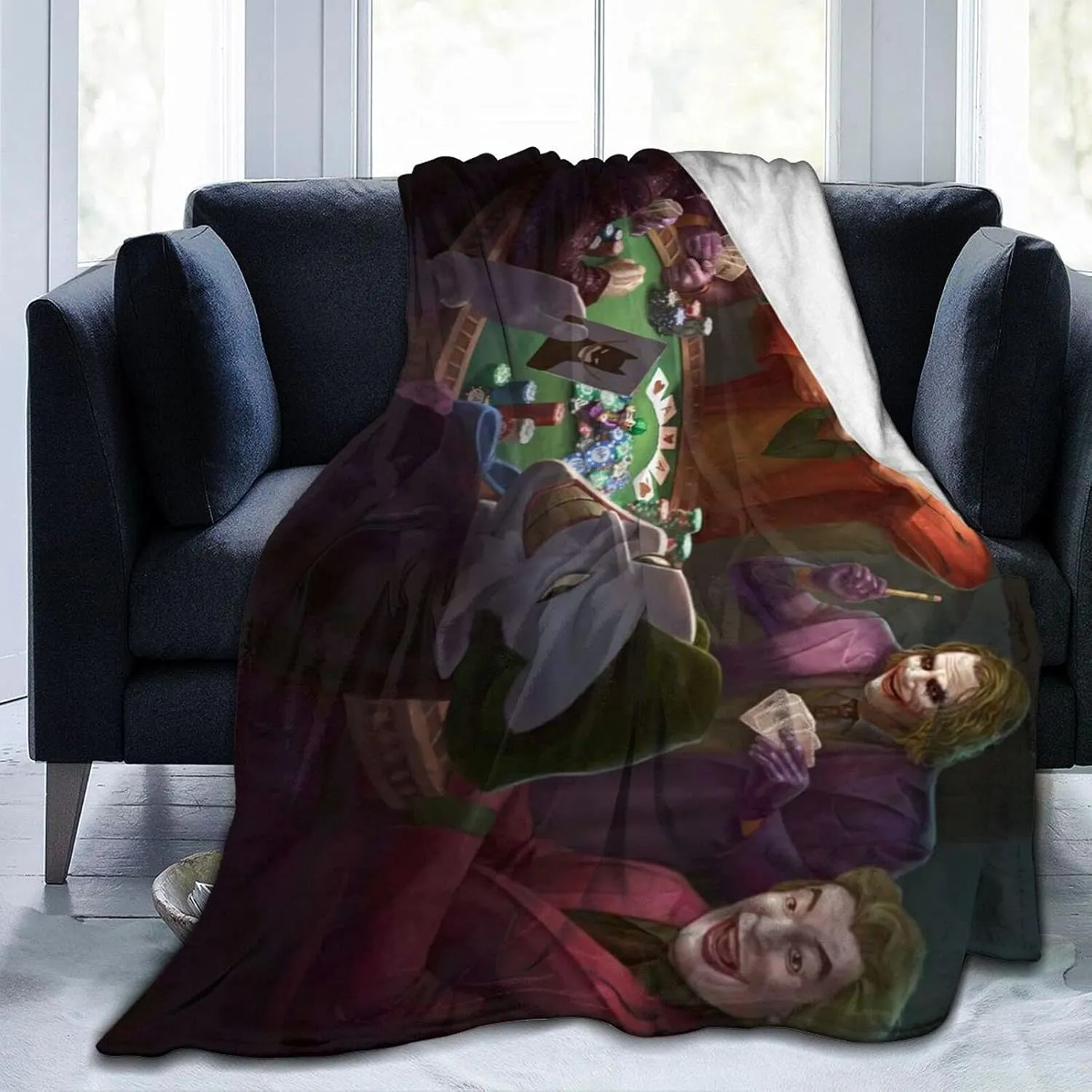 Jokers Blanket Throw Blankets Ultra Soft Flannel Lightweight Throws for Couch, Bed, Plush Fuzzy Flannel Microfiber Warm Thermal Blanket All Seasons Use 80"x60"
