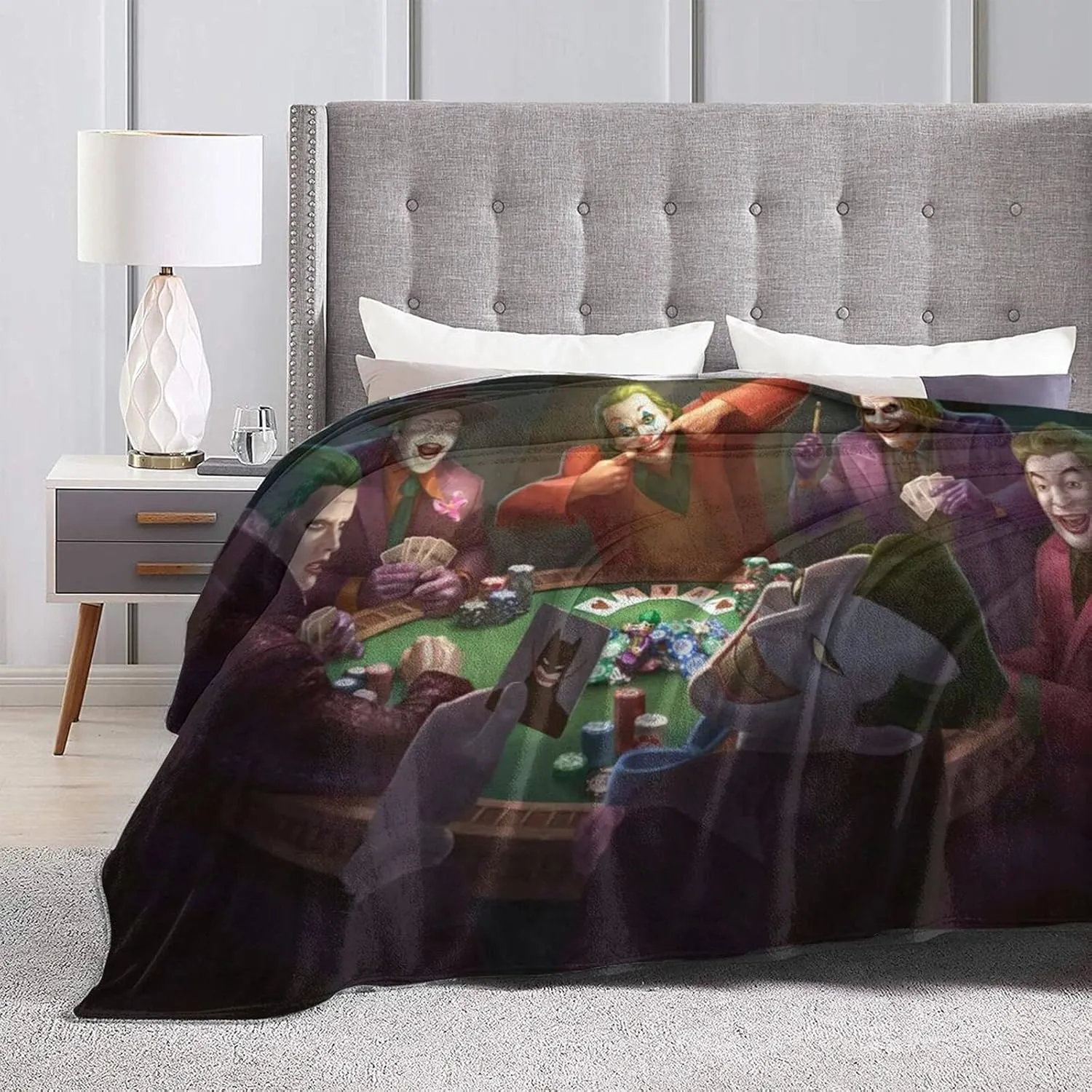 Jokers Blanket Throw Blankets Ultra Soft Flannel Lightweight Throws for Couch, Bed, Plush Fuzzy Flannel Microfiber Warm Thermal Blanket All Seasons Use 80"x60"