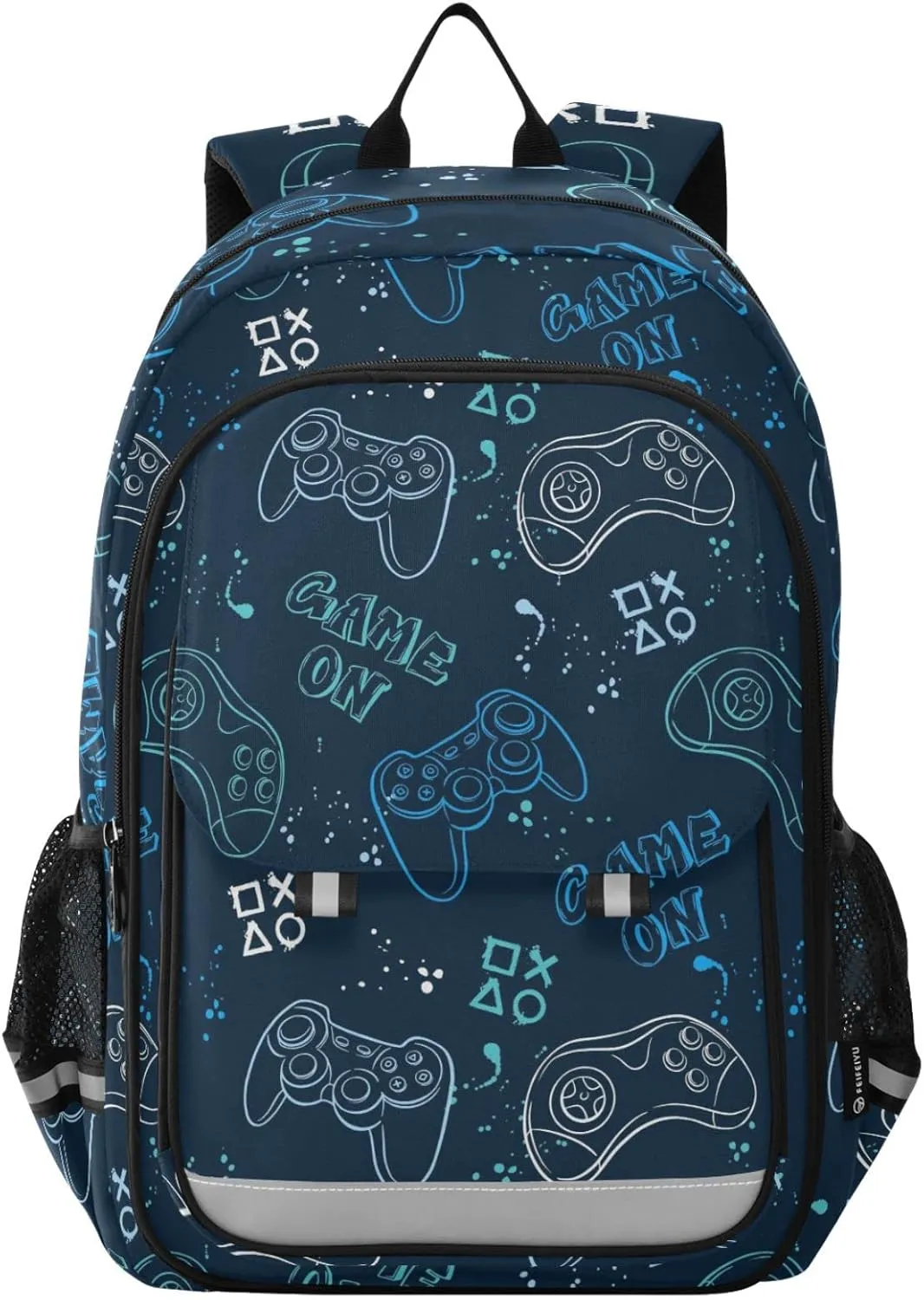 Joystick Video Game Backpack School Bag Lightweight Laptop Backpack Student Travel Daypack with Reflective Stripes