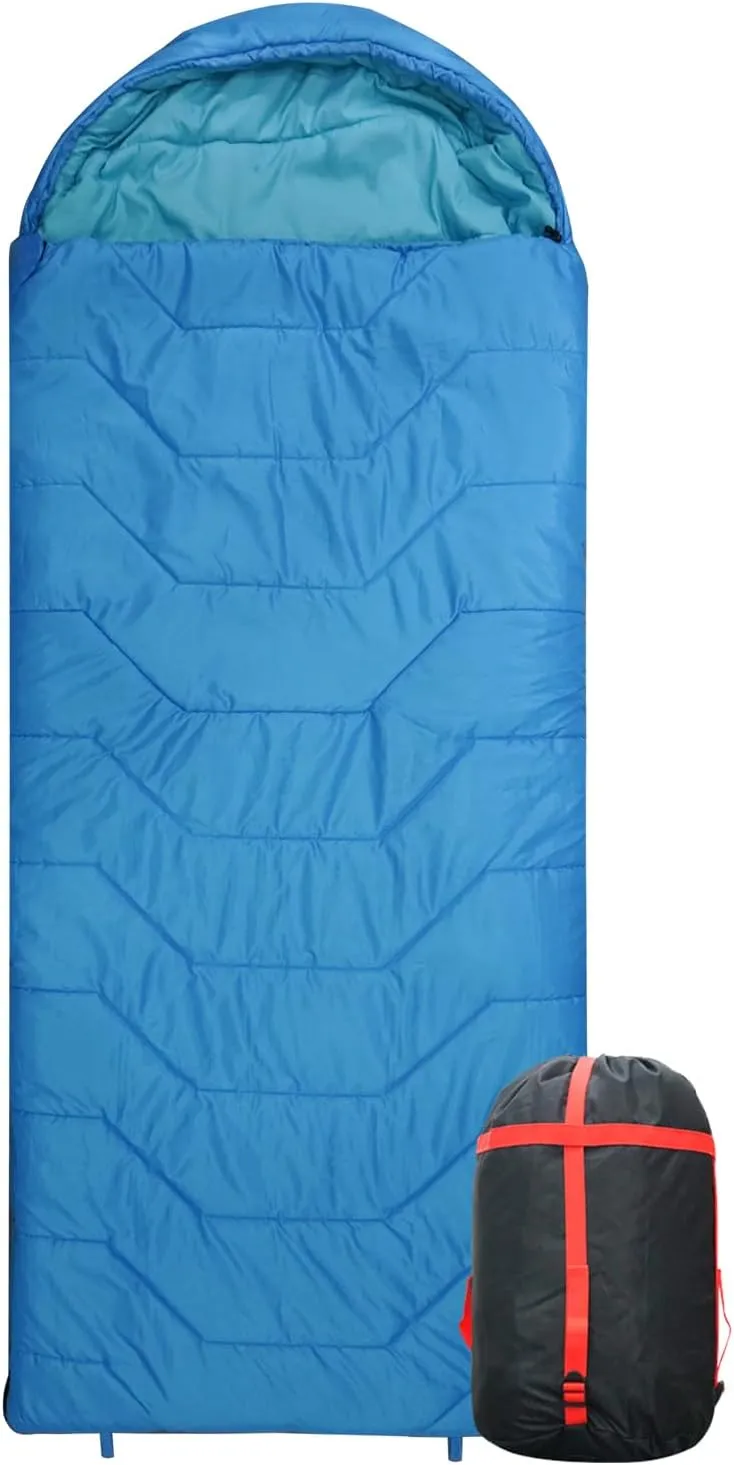 Jumbo Sleeping Bag for Adult&Kids,Cold&Warm Weather with Compression Sack and Water Resistant for Family Camping,Travel and Car Camping