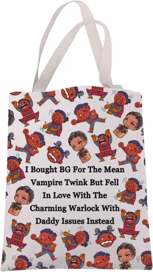 JXGZSO BG3 Wyll Inspired Gift BG3 Game Tote Bag Video Game Lover Gift BG3 Character Shoulder Bag RPG Gamer Gift Wyll Merch