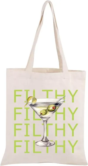 JXGZSO Funny Dirty Lover Gift Cocktail Recipe Tote Bag Alcohol Drinking Gifts