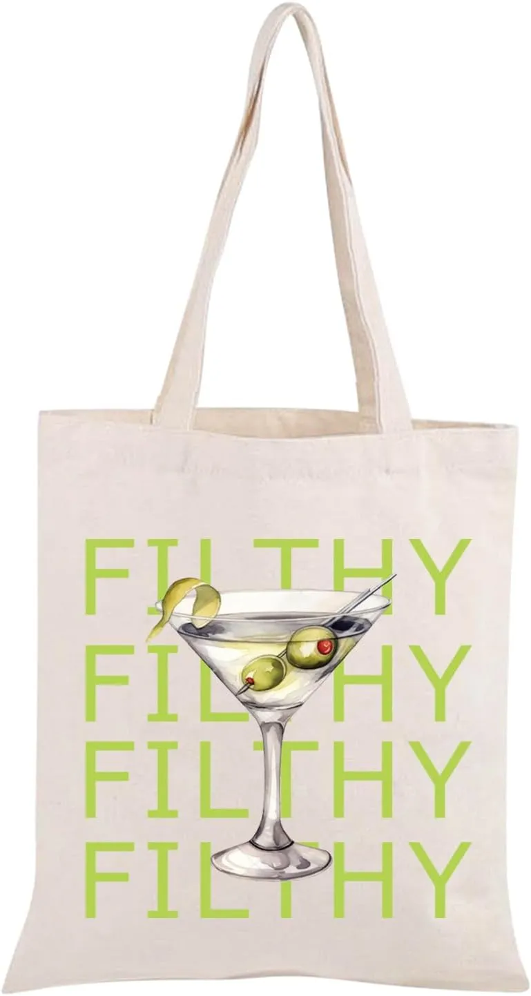 JXGZSO Funny Dirty Lover Gift Cocktail Recipe Tote Bag Alcohol Drinking Gifts