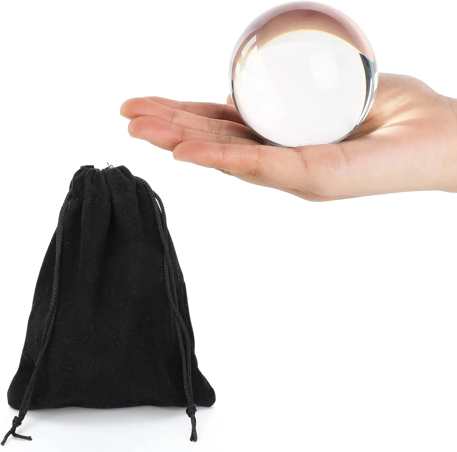 Kathfly Acrylic Contact Juggling Ball Small Transparent Practice Juggling Ball with Bag for Beginners Small Hands Cosplay, 7 cm/ 2.76 inches