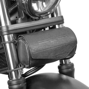KEMIMOTO Motorcycle Front Fork Bag Handlebar Roll Tool Bag Leather 3L Compatible with Universal Motorcycle Dyna Softail Sportster Crusier