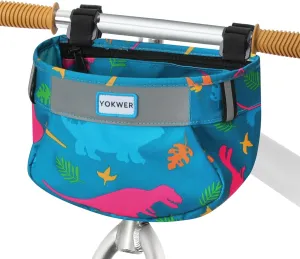 Kids Bike Basket Front for Boys Girls, Waterproof Bicycle Front Basket Handlebar Bag with Reflective Safety Straps, Easy to Install Kids Bike Scooter Accessories