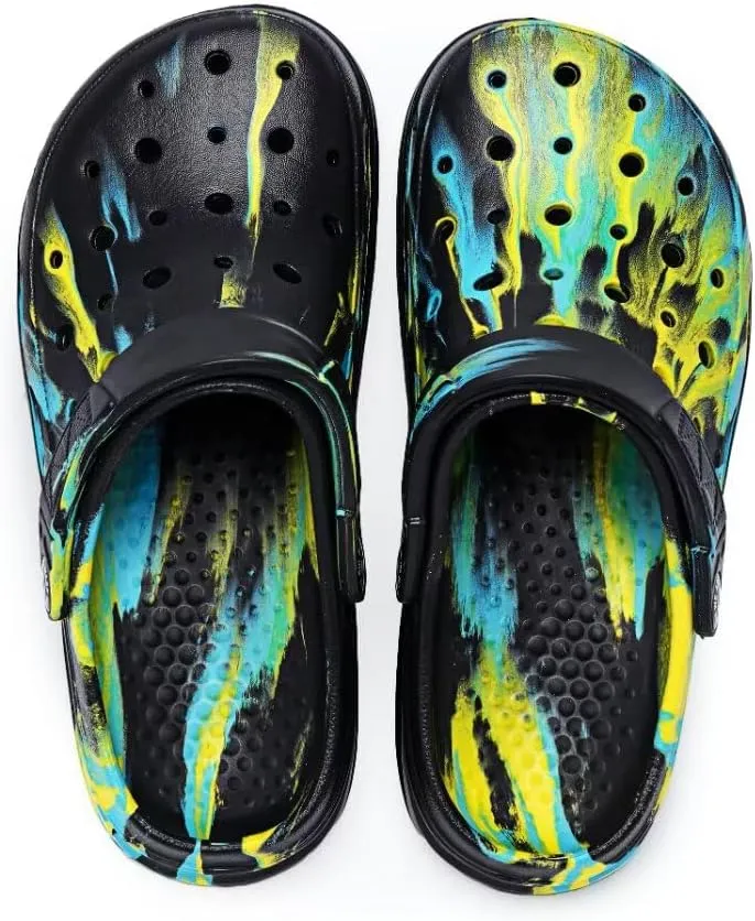 Kids Boys&Girls Black Camouflage Clogs Children's Beach Shoes Classic Marbled Tie Dye Clog Little Kid