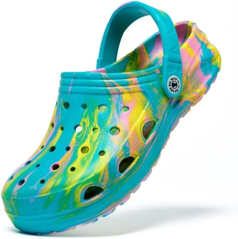Kids Boys&Girls Black Camouflage Clogs Children's Beach Shoes Classic Marbled Tie Dye Clog Little Kid