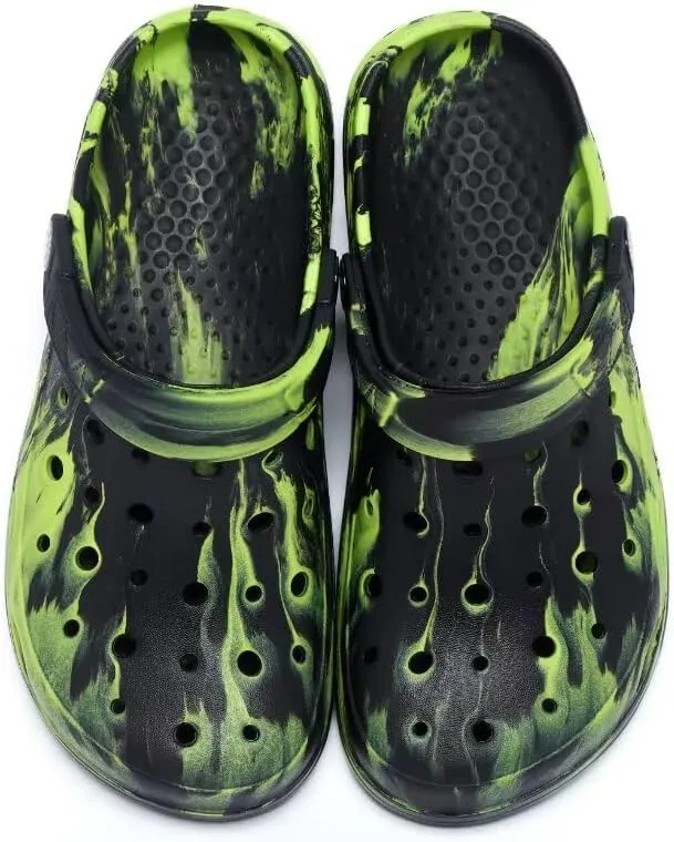 Kids Boys&Girls Black Camouflage Clogs Children's Beach Shoes Classic Marbled Tie Dye Clog Little Kid