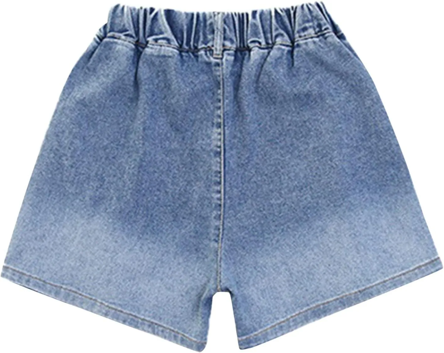 Kids Girls Denim Summer Shorts Gradient Ruffle Jean Toddler High Waist Elastic Waistband Wide Leg Jeans Denim Shorts