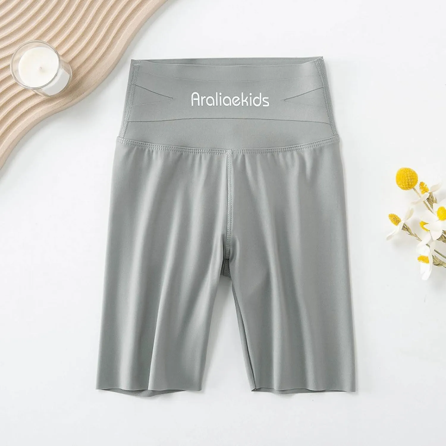 Kids Girls Gym Shorts High Waisted Elastic Waist Shorts for Under Dresses Yoga Underwear Stretchy Legging Knickers