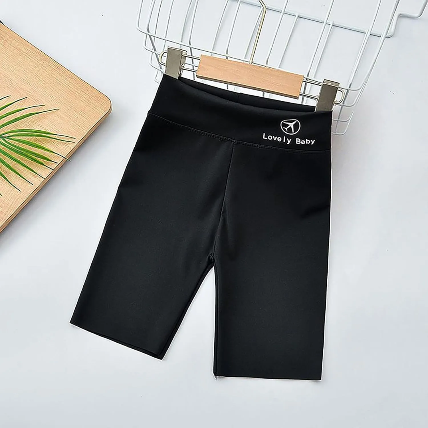 Kids Girls Yoga Shorts High Waist Elastic Waist Tight Trousers with Letter Print Toddler Girls Dance Short
