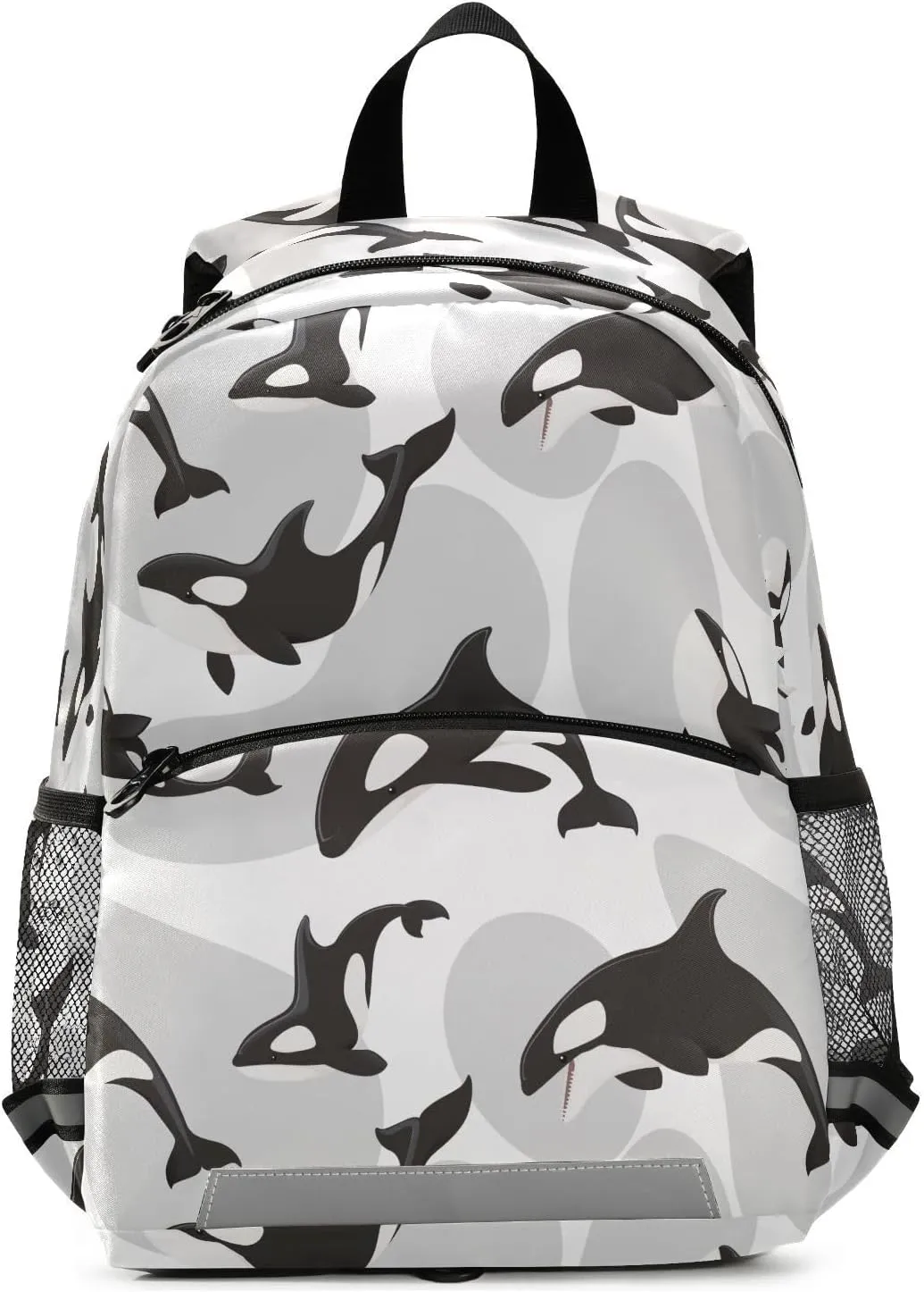 Killer Whale Orca Mini Backpack Schoolbag Kids Daypack Toddler Travel School Bag for Kindergarten Preschool Nursery Children Boys Girls with Chest Strap