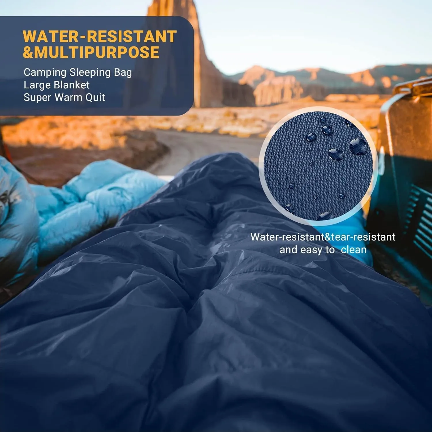 KingCamp Double Sleeping Bag for Adults, Queen Size 2 Person XXL Flannel Sleeping Bag, Waterproof Lightweight Flannel Quilt with 2 Pillows, Perfect for Couples Family Camping Hiking
