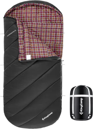 KingCamp Extra Wide Sleeping Bags - Adult XL Sleeping Bag, Cotton Flannel Sleeping Bag, Camping Sleeping Bags for 3 Seasons for Hiking and Outdoors Adventures, Waterproof & Compact & Lightweight