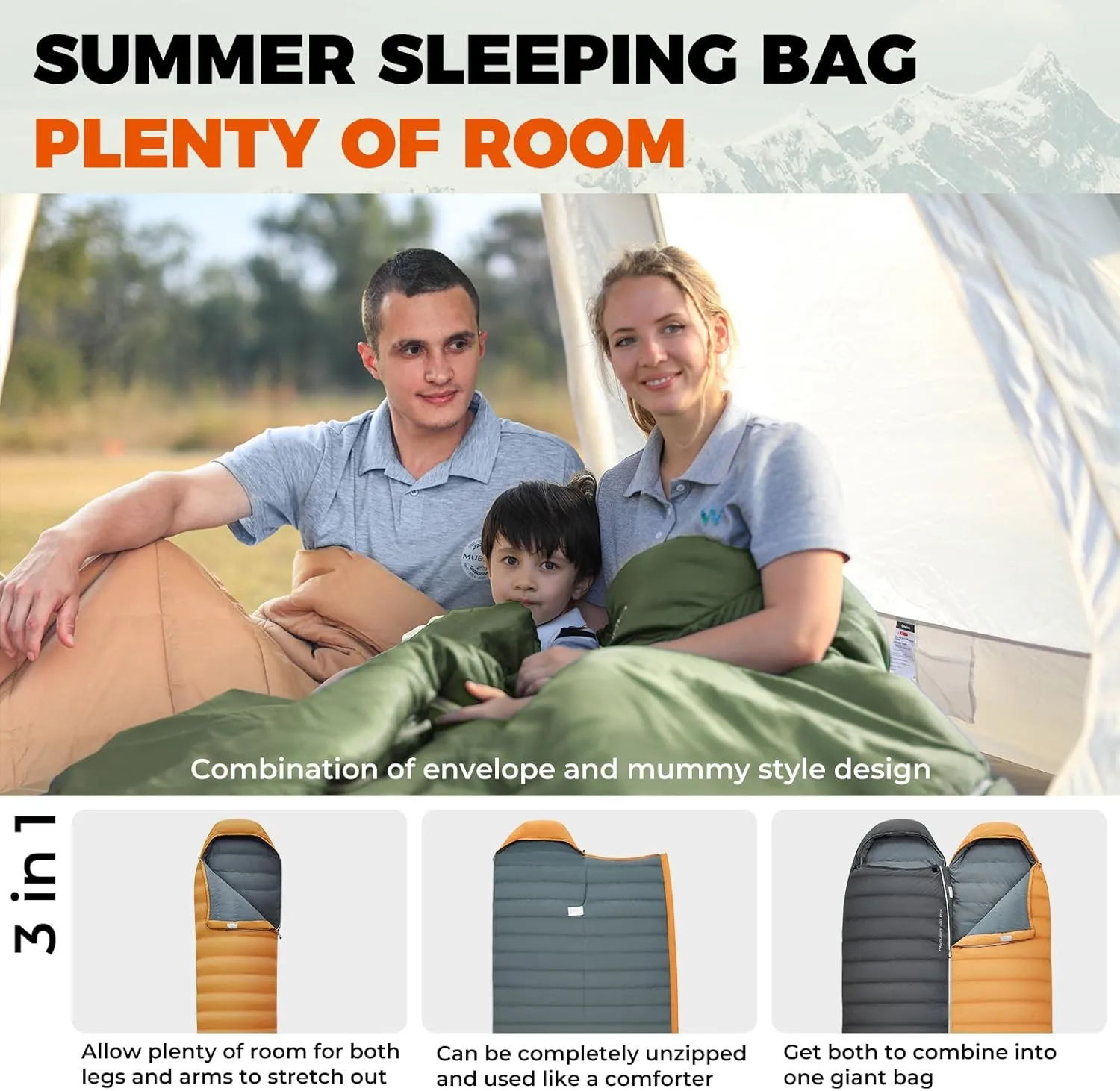 KingCamp Sleeping-Bags Down Sleeping Bag for Adults, Recycled 700 FP Cold Weather 3-4 Season Sleeping Bag