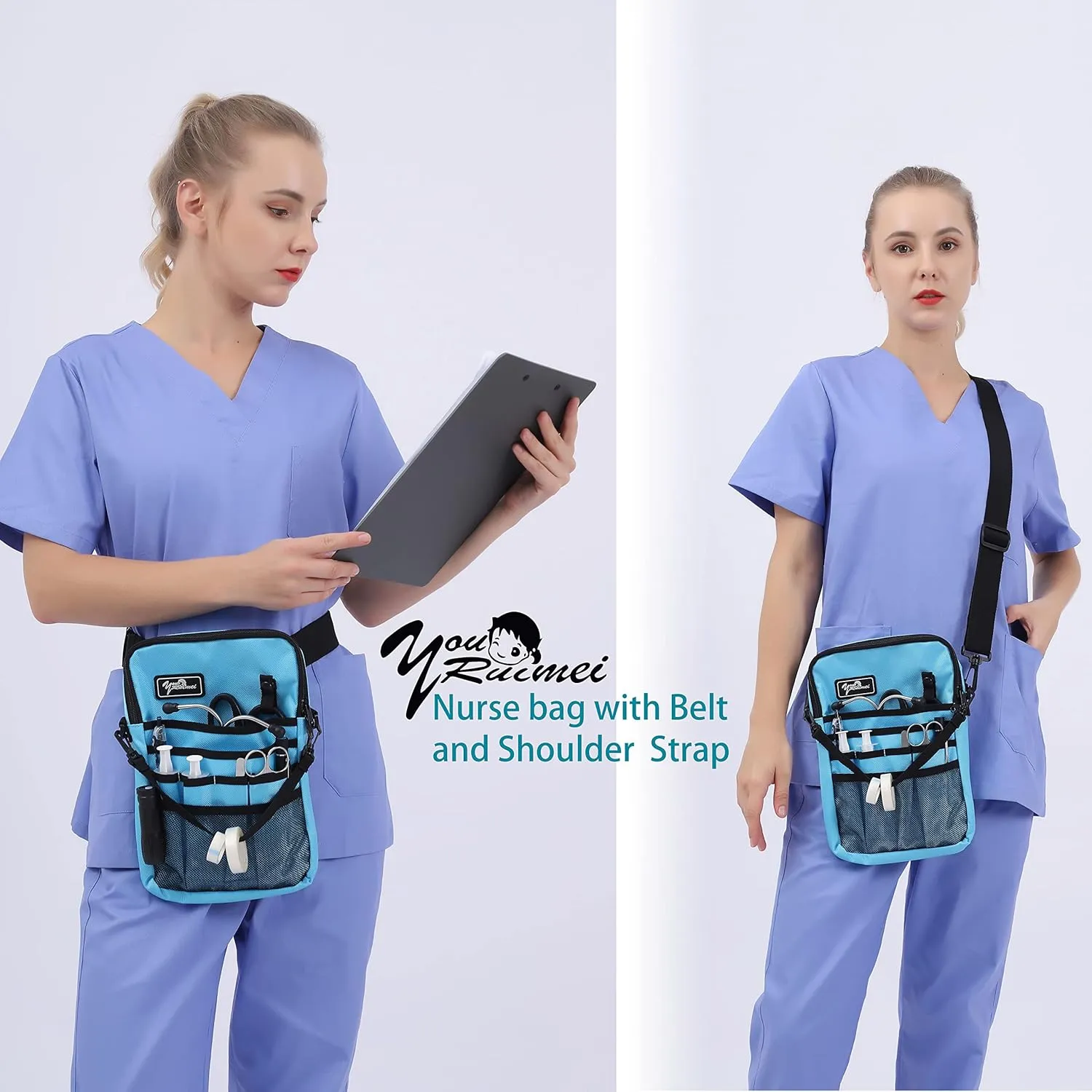 Kit Practical Waist Bag for Nurses,Fanny Pack for Work Nurse Fanny Pack,Nurse Utility Belt Organizer Bag (Blue)