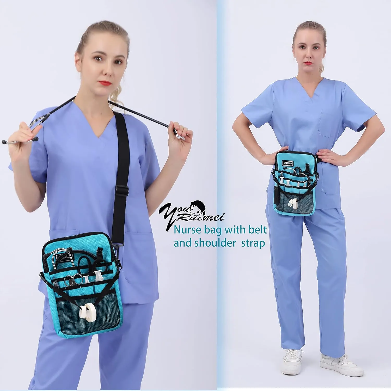 Kit Practical Waist Bag for Nurses,Fanny Pack for Work Nurse Fanny Pack,Nurse Utility Belt Organizer Bag (Blue)