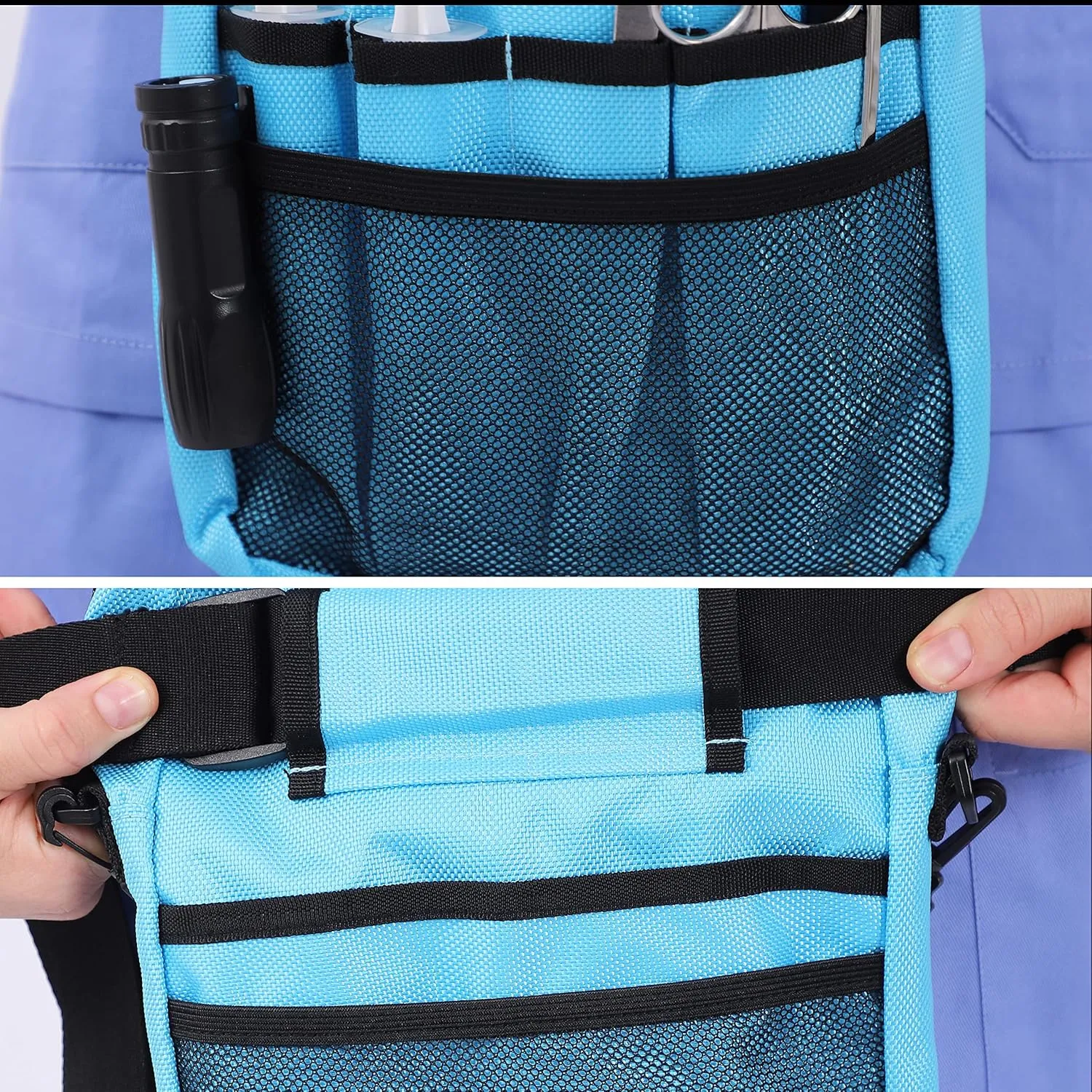 Kit Practical Waist Bag for Nurses,Fanny Pack for Work Nurse Fanny Pack,Nurse Utility Belt Organizer Bag (Blue)