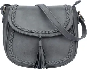 KKXIU Casual Flap Saddle Crossbody Bags for Women Purses and Handbags with Tassel