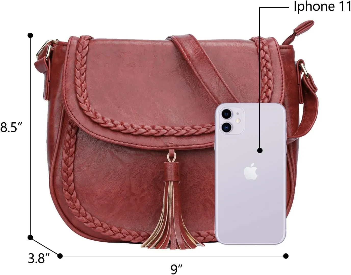 KKXIU Casual Flap Saddle Crossbody Bags for Women Purses and Handbags with Tassel