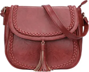 KKXIU Casual Flap Saddle Crossbody Bags for Women Purses and Handbags with Tassel