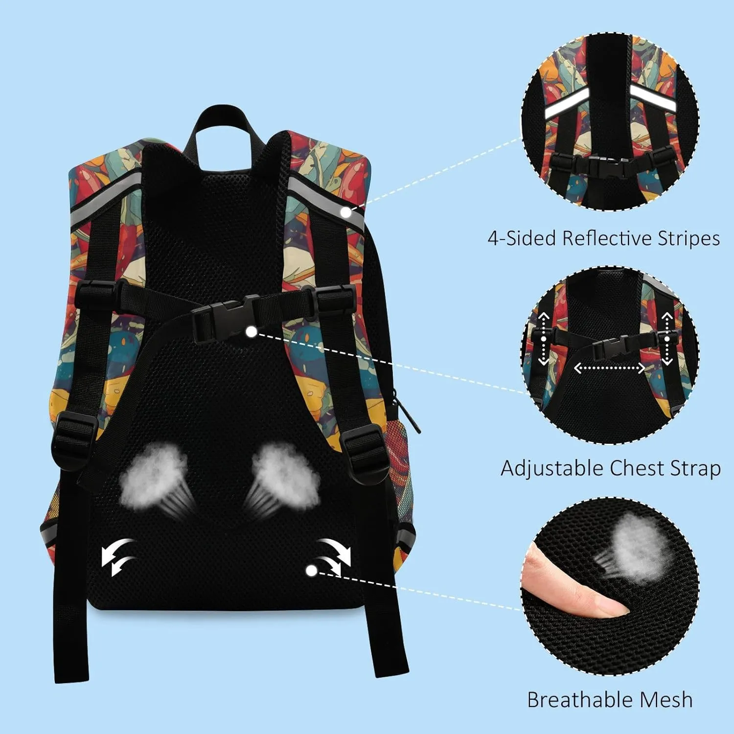 KLL Hot Chili Peppers Seamless Pattern Kindergarten Preschool Backpack Waterproof Mini Bookbag for Primary School Travel