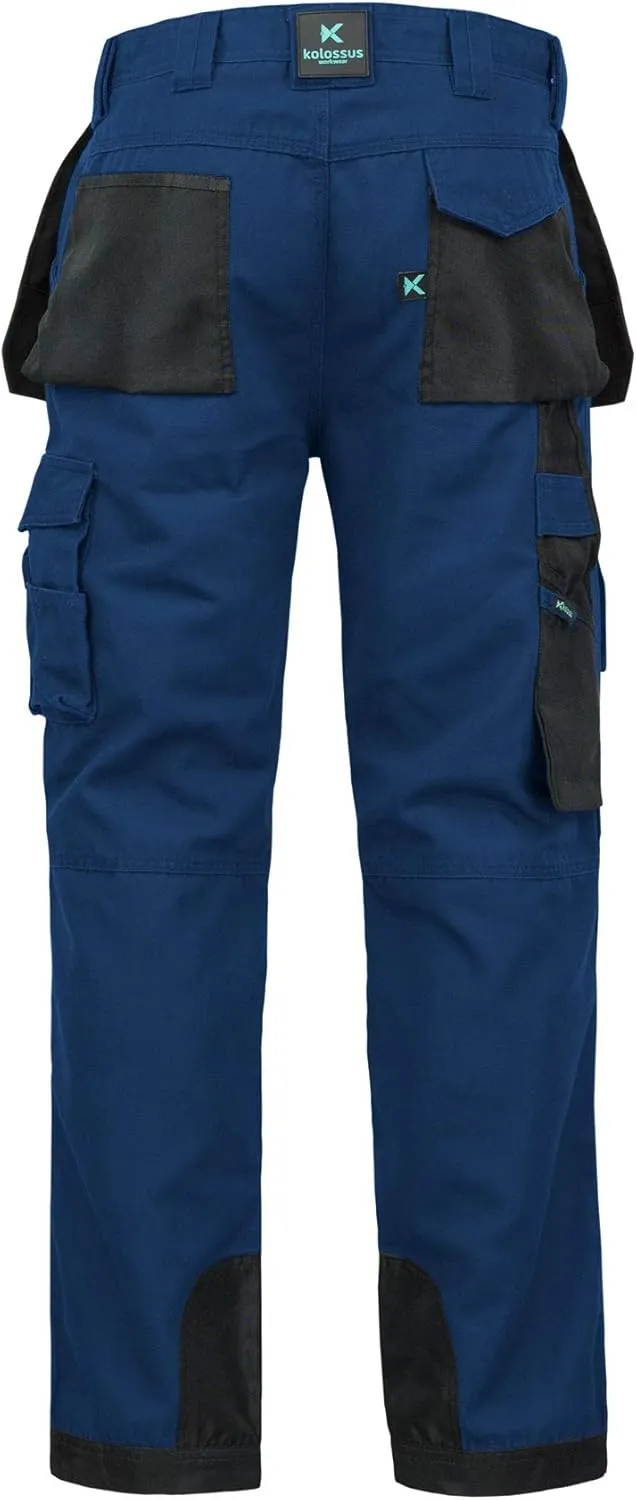 Kolossus Mens Strength Utility Cargo Work Pant - 12 Pockets and PE Reinforced Knees Tactical Pants