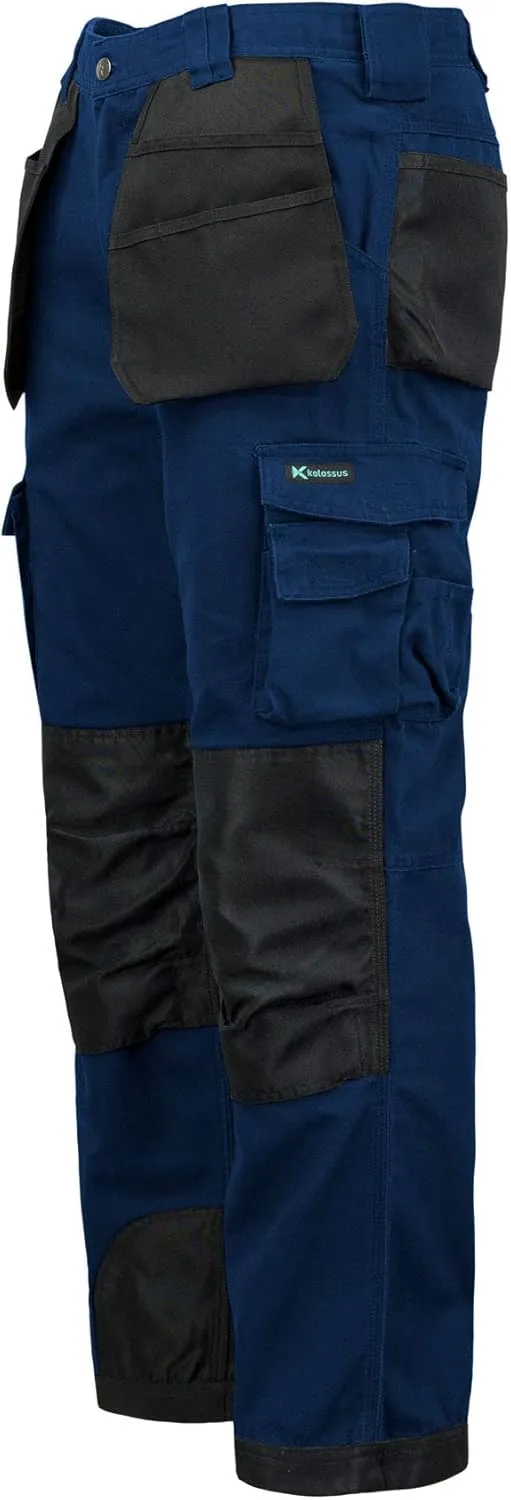 Kolossus Mens Strength Utility Cargo Work Pant - 12 Pockets and PE Reinforced Knees Tactical Pants