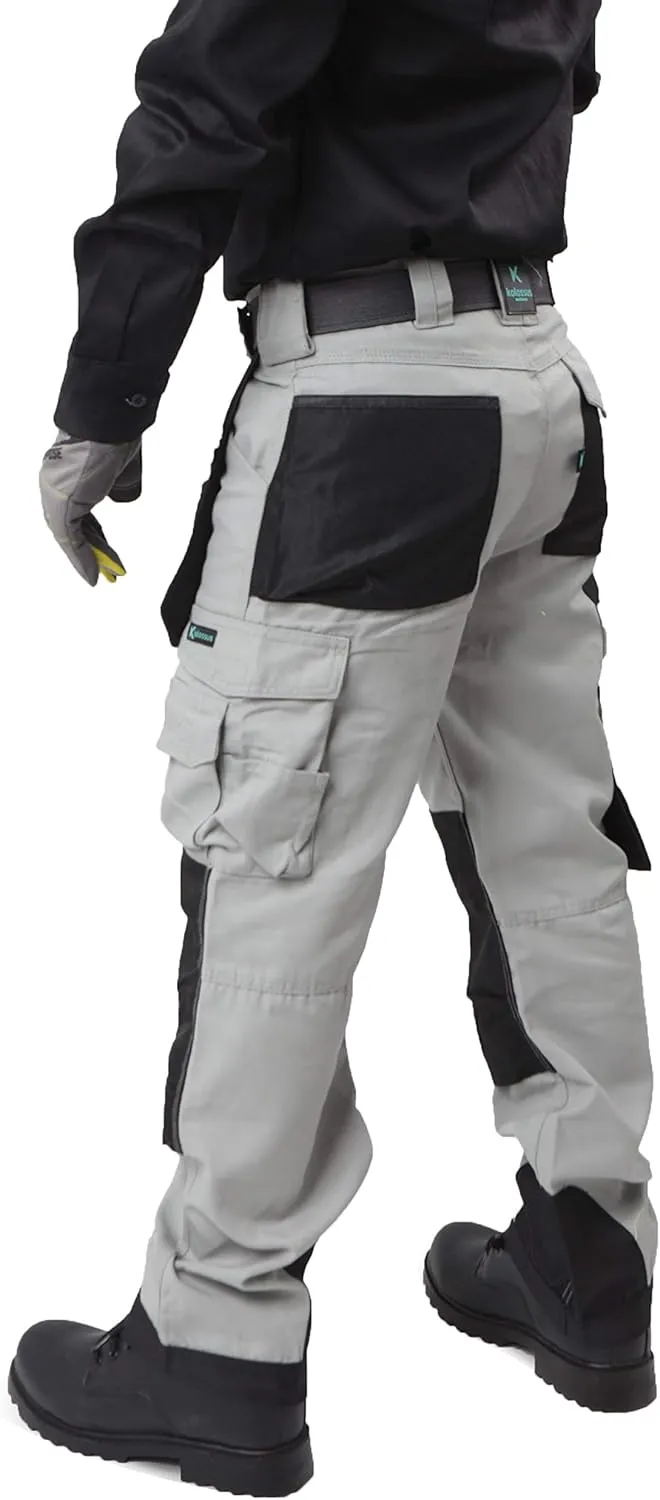 Kolossus Mens Strength Utility Cargo Work Pant - 12 Pockets and PE Reinforced Knees Tactical Pants
