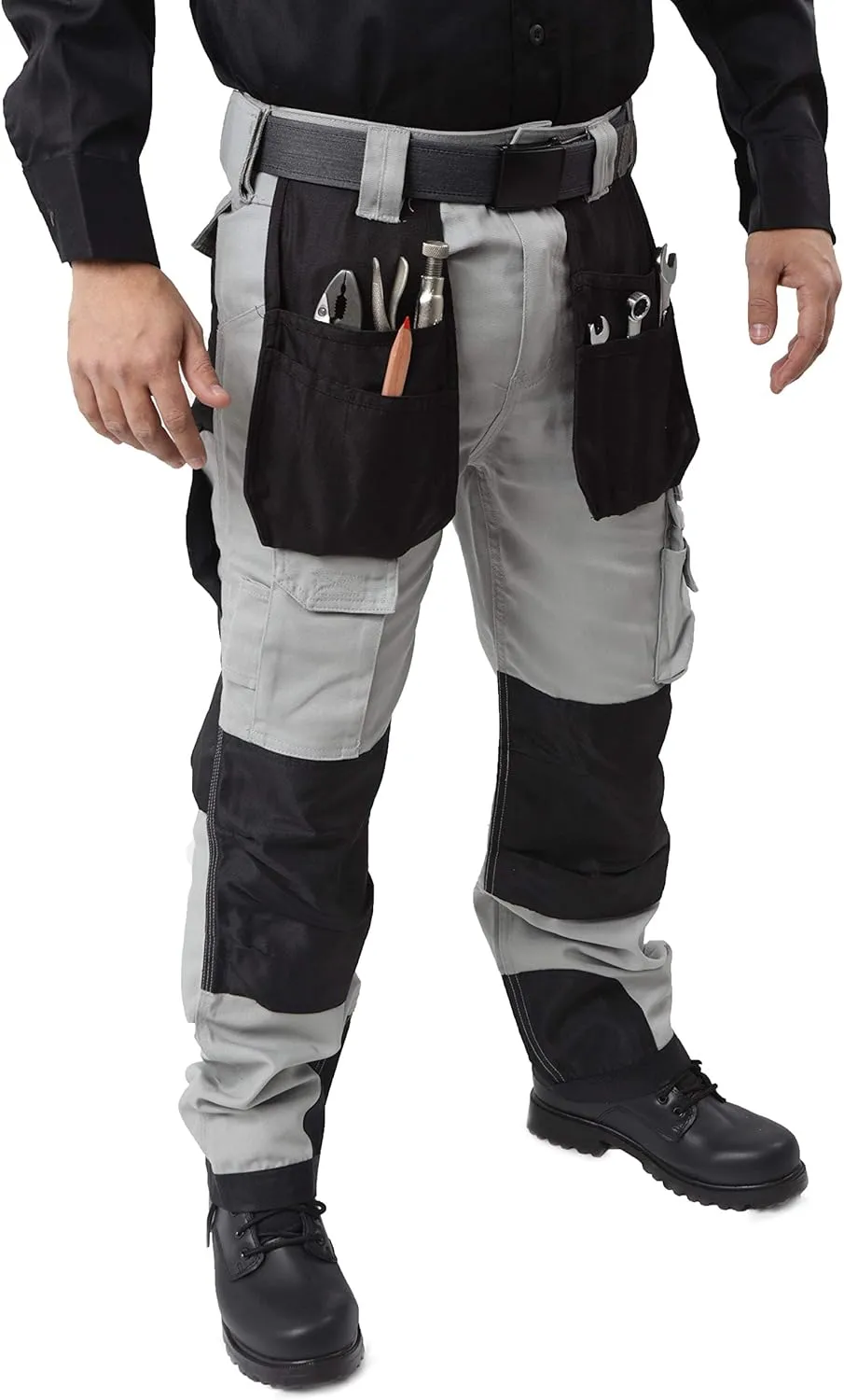 Kolossus Mens Strength Utility Cargo Work Pant - 12 Pockets and PE Reinforced Knees Tactical Pants