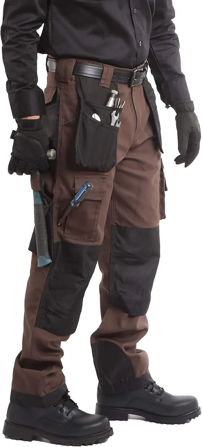 Kolossus Mens Strength Utility Cargo Work Pant - 12 Pockets and PE Reinforced Knees Tactical Pants