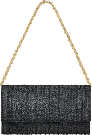 Kseymeir Straw Clutch Purse Shoulder Crossbody Bag Envelope Purse Raffia Handbag for Summer Beach Travel Trendy