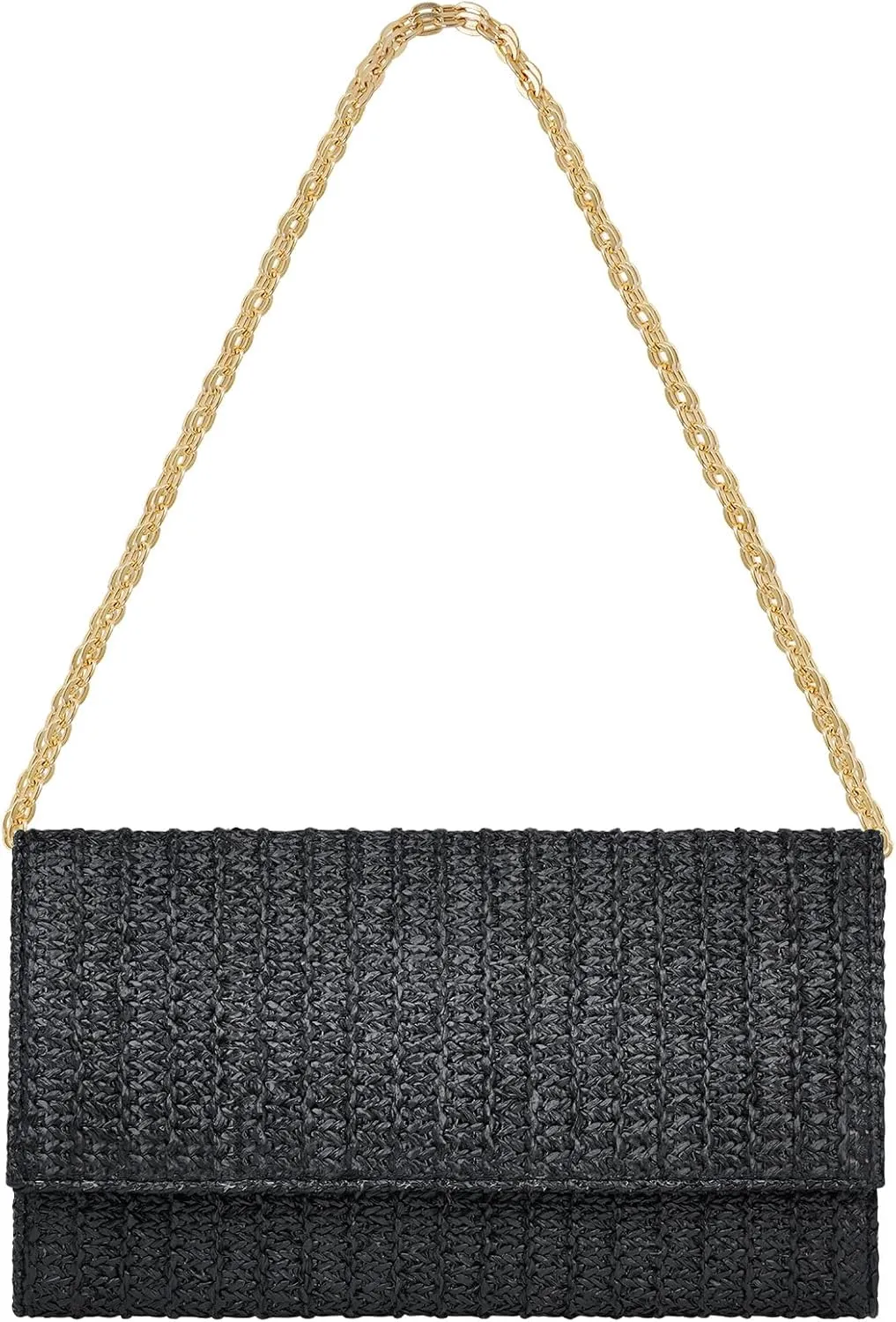 Kseymeir Straw Clutch Purse Shoulder Crossbody Bag Envelope Purse Raffia Handbag for Summer Beach Travel Trendy