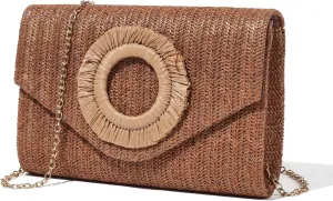 Kseymeir Straws Clutch Purses Raffia Beach Bag Woven Summer Purses Straw Crossbody Bag