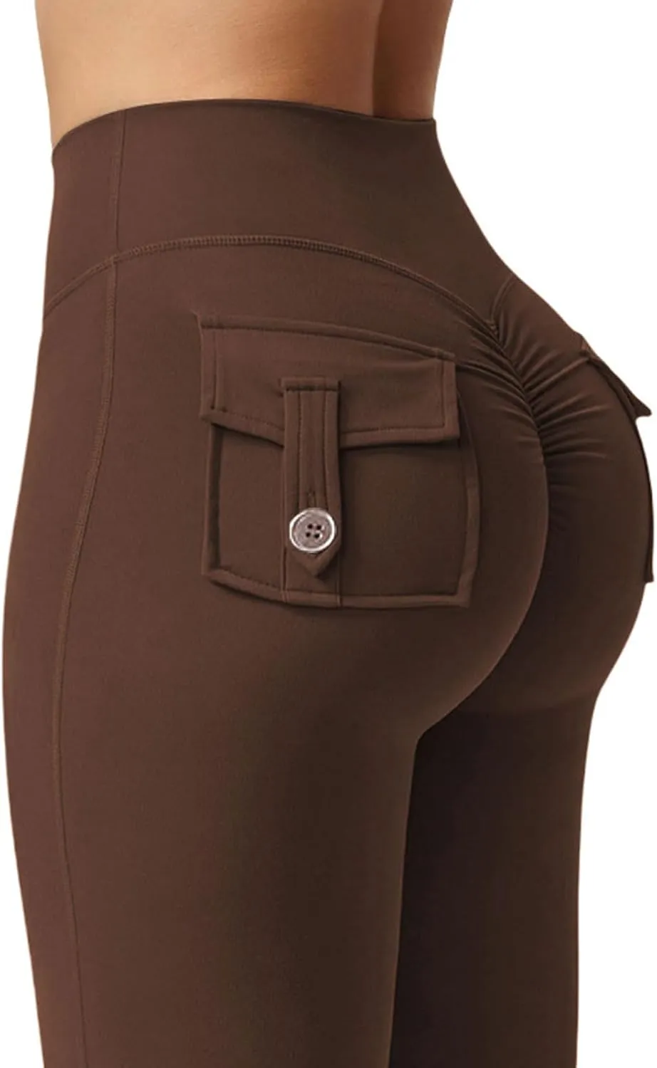 Kubbon Flare Leggings for Women Scrunch Butt Lifting Gym Yoga Pant Workout Leggings Casual Yoga Legging Trousers with Pockets